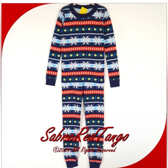 HANNA ANDERSSON ORGANIC LONG JOHNS PAJAMAS holiday size 3T - Picture 1 of 13